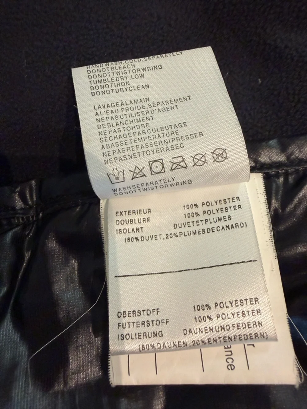 Descente Black Puffer Jacket with Yellow Zip Accents - Picture 12 of 12